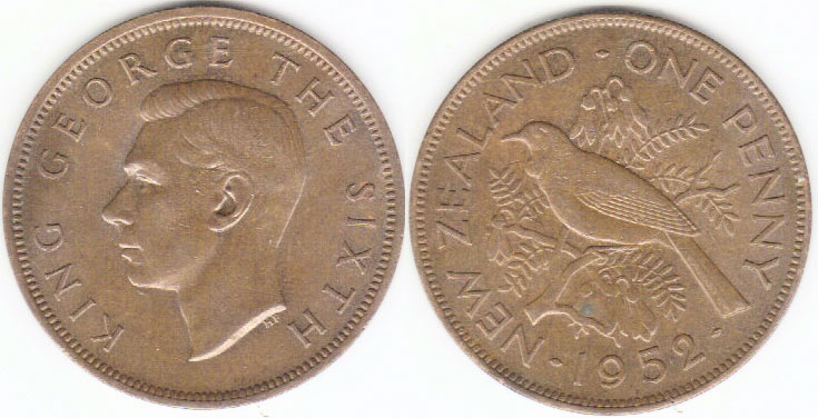 1952 New Zealand Penny (EF) A000631